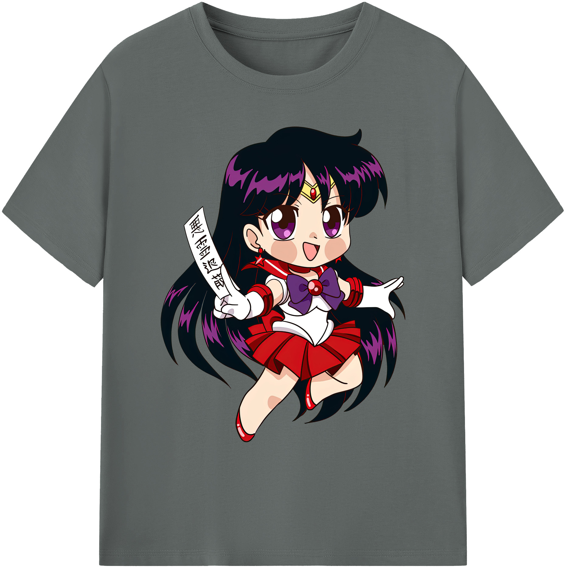 （画像用） 美少女戦士セーラームーン 火野レイ ひの レイ Sailor Moon Hino Rei （セーラーマーズ,Sailor Mars） 綿100％ メンズ半袖Tシャツ｜肌触りやわらか＆通気性